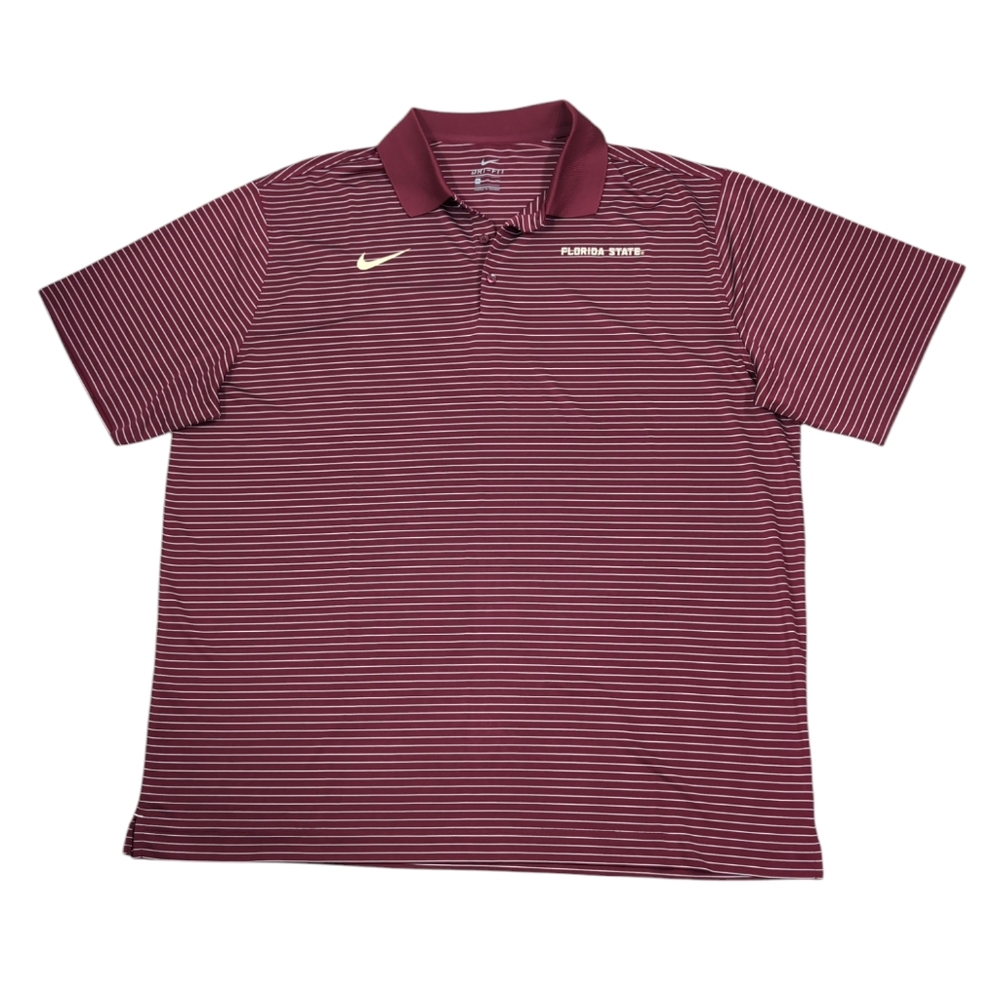 Nike Maroon Striped Florida State Polo Shirt